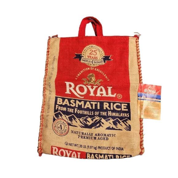 Handmade Bag from Batsmati Rice Bag Adorable Eco-friendly Reusable Zip Tote - Picture 1 of 5